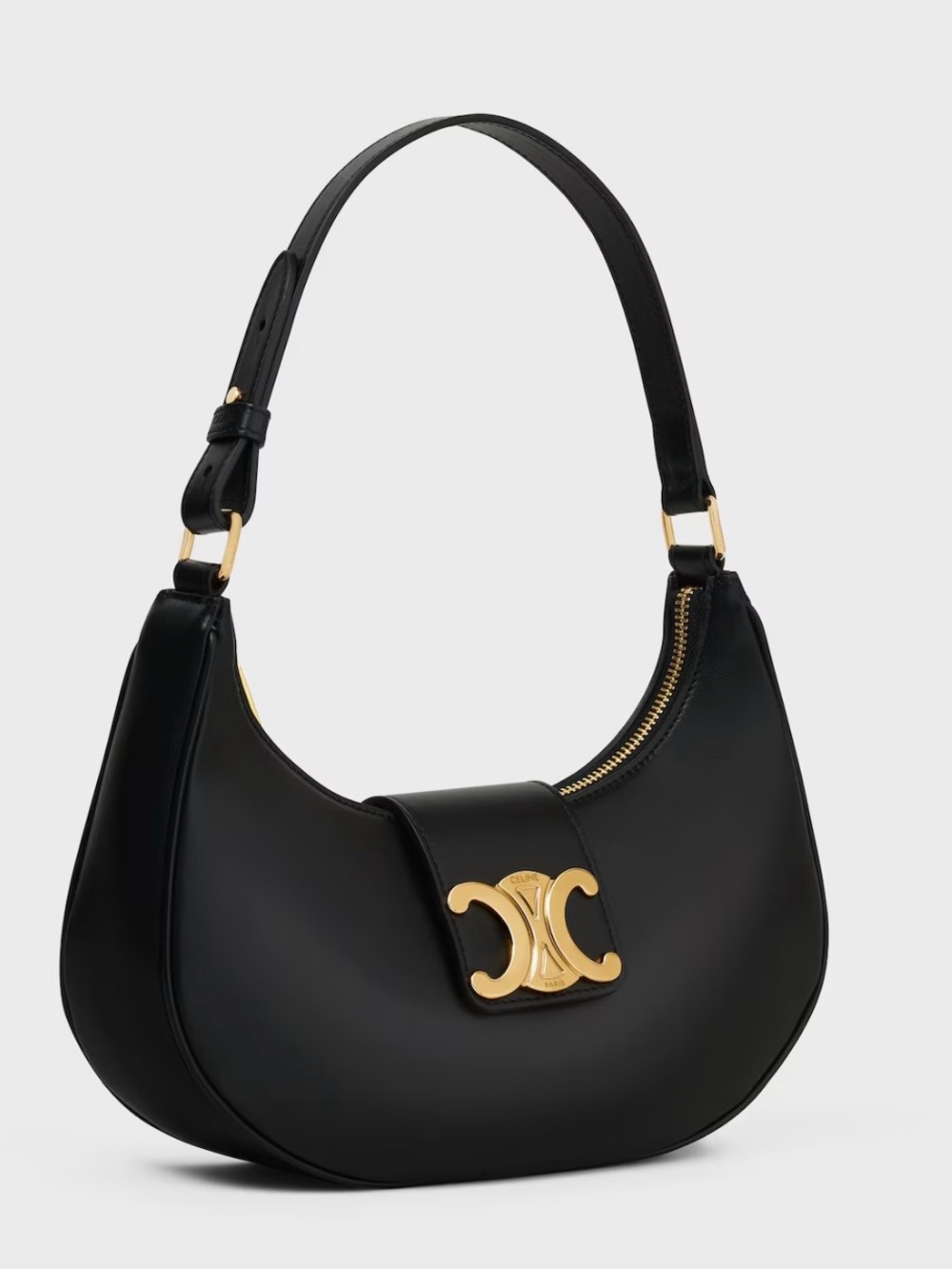 Celine Black Leather Triomphe Shoulder Bag - Picture 4 of 12